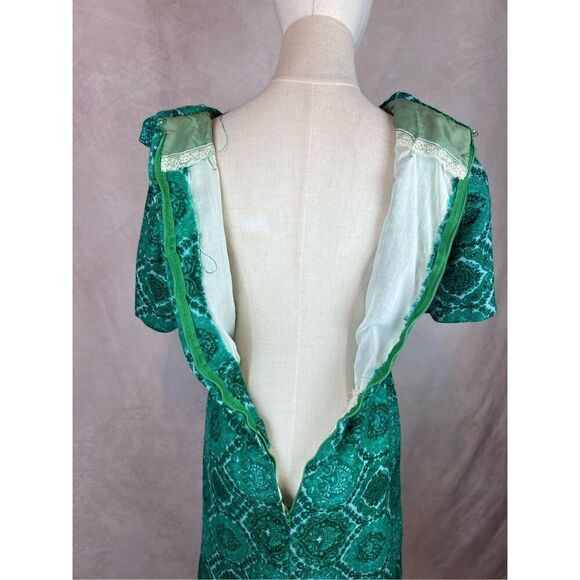 Vintage 1950s Wiggle Style Dress Geometric Stunning Mad Men - Picture 7 of 8